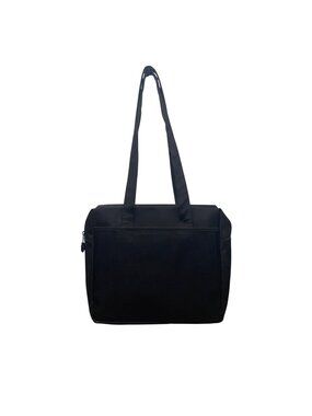 Women’s Black With Zippered Closure And Dual Handles Shoulder Bag
